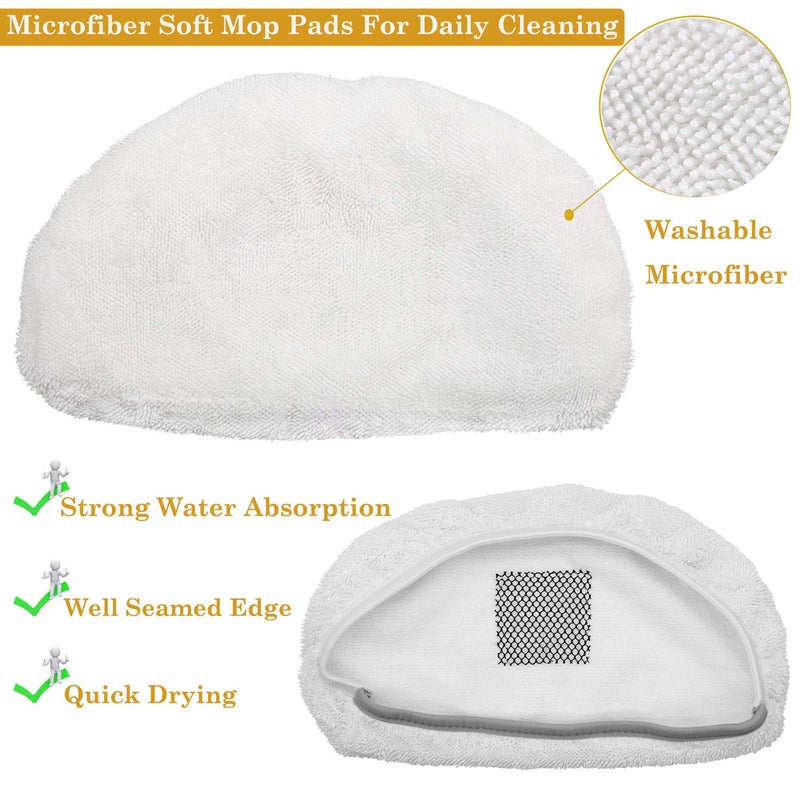 FFsign 8 Pack Replacement Steam Mop Pads for Bissell Powerfresh Steam Mop 1940 1440 1544 1806 2075 Series, Model 19402 19404 19408 19409 1940a 1940f 1940q 1940t 1940w B0006 B0017, Washable Cleaning Pads - Image 3